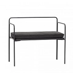 БАНКЕТКА СО СПИНКОЙ HUBSCH, ТКАНЬ / МЕТАЛЛ, ЧЕРНЫЙ в интернет-магазине в Краснодаре