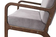 заказать Низкое кресло с деревянными подлокотниками Mody Grey серый в интернет-магазине в Краснодаре