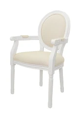 купить красивый Мягкий стул с подлокотниками Volker Arm Beige and White в интернет-магазине в Краснодаре