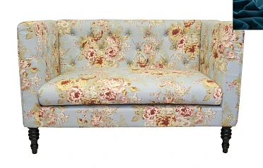 заказать Прямой двухместный диван Rose синий в Краснодаре