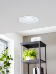 фото 98243 Светодиодный встраиваемый светильник SALICETO димм., 6W(LED), ?88, 380lm, 3000K, алюминий, белый в интерьере в Краснодаре