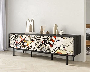 Комод с четырьмя дверками и двумя ящиками "Emerson" by Kandinsky арт EM04/Print_01 на заказ в интернет-магазине в Краснодаре