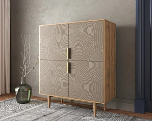 заказать Большой комод с четырьмя дверками "Line" R19/beige в интернет-магазине в Краснодаре