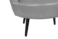 Низкое кресло ракушка Pearl Grey V2 на черных ножках в Краснодаре
