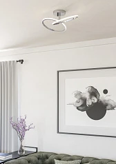 купить 902145 Светодиодный настенно-потолочный светильник с регулировкой цветовой температуры CONGIUNTI, 12W(LED), 2700K, 4000K, 6500K, 1500lm, сталь, хром, в Краснодаре