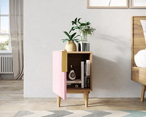 купить Тумбочка с дверкой "Line" LN08/GR1/pink в Краснодаре