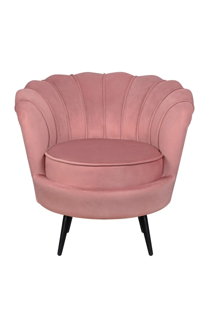 Низкое кресло ракушка Pearl Pink V3 на черных ножках в интернет-магазине в Краснодаре