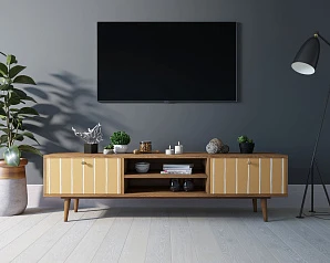 купить красивый Комод "Berber" с нишей низкий под TV принт 43 арт BB49/Print_43 в Краснодаре
