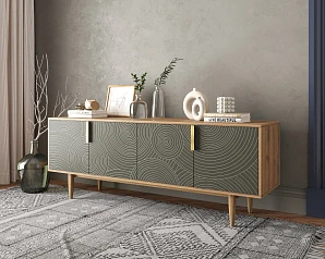 Комод под TV с четыремя дверками "Line" R21/browngrey в интернет-магазине в Краснодаре