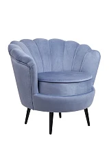 Низкое кресло ракушка Pearl Sky на черных ножках в Краснодаре