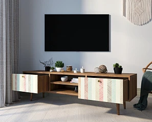 красивый Комод "Berber" с нишей низкий под TV принт 45 арт BB49/Print_45 на заказ в Краснодаре