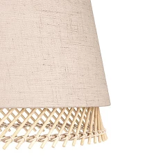 красивые 43976 Люстра TABLEY, 3X40W (E27), L890, B190, H1100, сталь, черный / текстиль, дерево, коричневый в интернет-магазине в Краснодаре