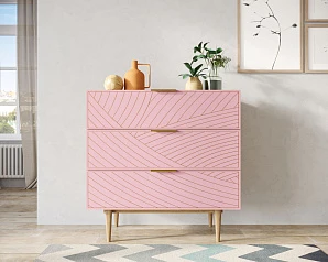 фото Комод с тремя ящиками "Line" LN12/GR1/pink в Краснодаре