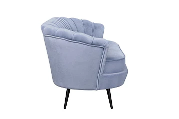 Диван ракушка для гостиниц Pearl Triple Blue на черных ножках в Краснодаре