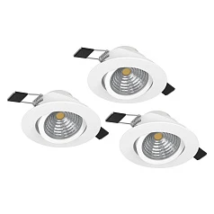 красивые 900745 Комплект встраиваемых диммируемых светильников SALICETO, 3X6W (LED), 2700K, 1350lm, ?88, алюминий, белый / стекло, прозрачный, белый в интернет-магазине в Краснодаре