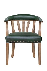 заказать Мягкий стул с подлокотниками Tanner Green Leather в интернет-магазине в Краснодаре