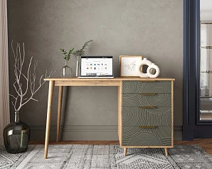 Стол рабочий "Line" одной тумбой R23/browngrey в интернет-магазине в Краснодаре