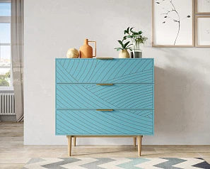 купить стильный Комод с тремя ящиками "Line" LN12/GR1/blue в Краснодаре