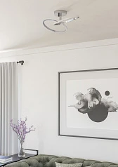 купить 902145 Светодиодный настенно-потолочный светильник с регулировкой цветовой температуры CONGIUNTI, 12W(LED), 2700K, 4000K, 6500K, 1500lm, сталь, хром, в Краснодаре