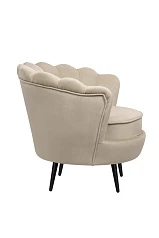 Низкое кресло ракушка Pearl Taupe на черных ножках в Краснодаре