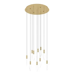 купить красивые 390359 Люстра диммируемая MIRADOR, 10X3W (LED), 3000K, 3400lm, ?580, сталь, латунь, золотой/пластик, прозрачный в интернет-магазине в Краснодаре