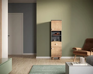 Узкий шкаф с одним ящиком и дверками "Split" SP09 на заказ в Краснодаре