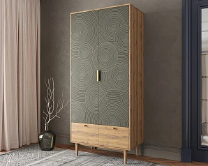 купить красивый Шкаф двухстворчатый  с ящиками "Line" R26/browngrey в Краснодаре