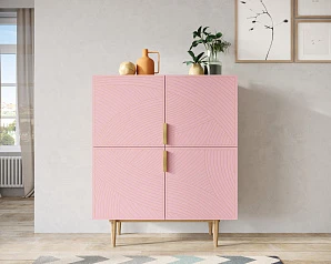 фото Большой комод с четырьмя дверками "Line" LN03/GR1/pink в интерьере в Краснодаре