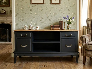 купить красивые Комод под TV "Леонтина (Leontina)" в черном цвете арт ST9328BLK в Краснодаре