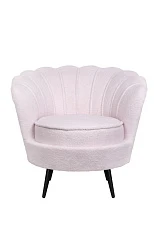 заказать Низкое кресло ракушка Pearl Pink Boucle на черных ножках в интернет-магазине в Краснодаре