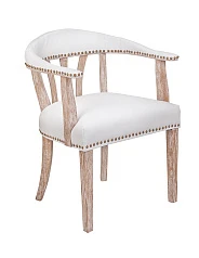 Мягкий стул с подлокотниками Tanner White Leather в Краснодаре