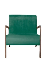 купить стильное Низкое кресло с деревянными подлокотниками Mody Green V2 цвет зеленый в интернет-магазине в Краснодаре