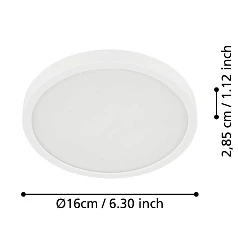 900638 Накладной светильник FUEVA 5, 11W (LED), 3000K, IP44, ?160, сталь, белый / пластик, белый в интерьере в Краснодаре