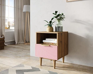 Тумбочка с нижним ящиком "Line" LN09/GR1/pink на заказ в интернет-магазине в Краснодаре
