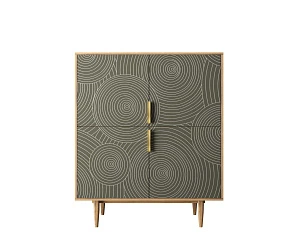купить стильный Большой комод с четырьмя дверками "Line" R19/browngrey в интернет-магазине в Краснодаре