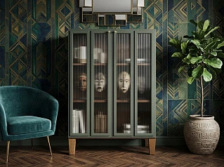 купить Шкаф-буфет "Андерсен (Andersen)" малый с рифлеными стеклами арт AN18/1 в Краснодаре