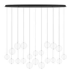 390344 Люстра диммируемая ESPARDELLO, 8X5,4W (LED), 3000K, 4080lm, L1480, B260, H2200, сталь, черный/стекло, прозрачный в Краснодаре