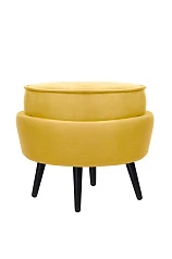 Пуф Pearl Adorn Yellow на черных ножках в Краснодаре