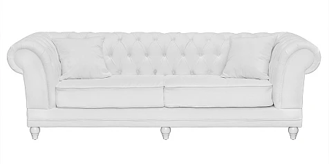 Трехместный прямой диван мягкий арт-деко Neylan белый в интерьере в Краснодаре
