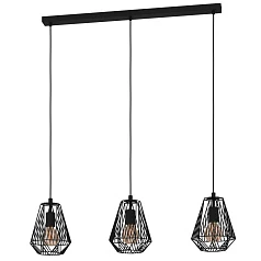 фото 43693 Подвесной потолочный светильник (люстра) STYPE, 3Х40W, E27, L950, B200, H1100, сталь, черный в Краснодаре