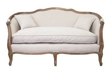 Дизайнерский двухместный диван ампир Darcy 2 бежевый в интерьере в Краснодаре