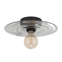 44028 Потолочная люстра LINTMILL, 1х40W (E27), H75, ?300, сталь, черный, / стекло, серый в интерьере в Краснодаре