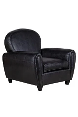 заказать Кресло кожаное широкое Flog черное в Краснодаре