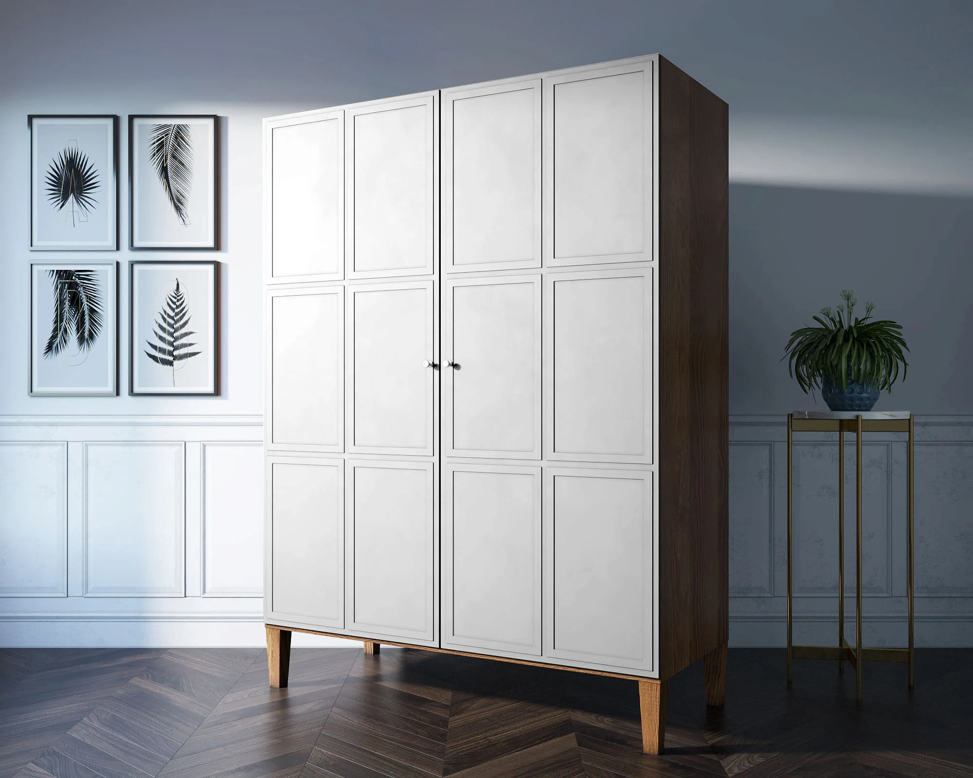 купить стильные Шкаф "Andersen" широкий двухстворчатый арт AN27WH в Краснодаре