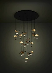 купить красивые 390341 Люстра диммируемая DRACERA, 17X2,3W (LED), 3000K, 4760lm, ?780, сталь, черный/сталь, черный, золотой в Краснодаре