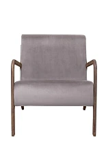 купить Низкое кресло с деревянными подлокотниками Mody Grey серый в Краснодаре