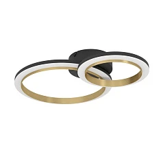 купить красивые 901223 Светодиодный потолочный светильник CALLIERA, 20W(LED), 420X300, димм., сталь, пластик, черный, латунь/пластик, белый, 4000K, 1500lm в Краснодаре