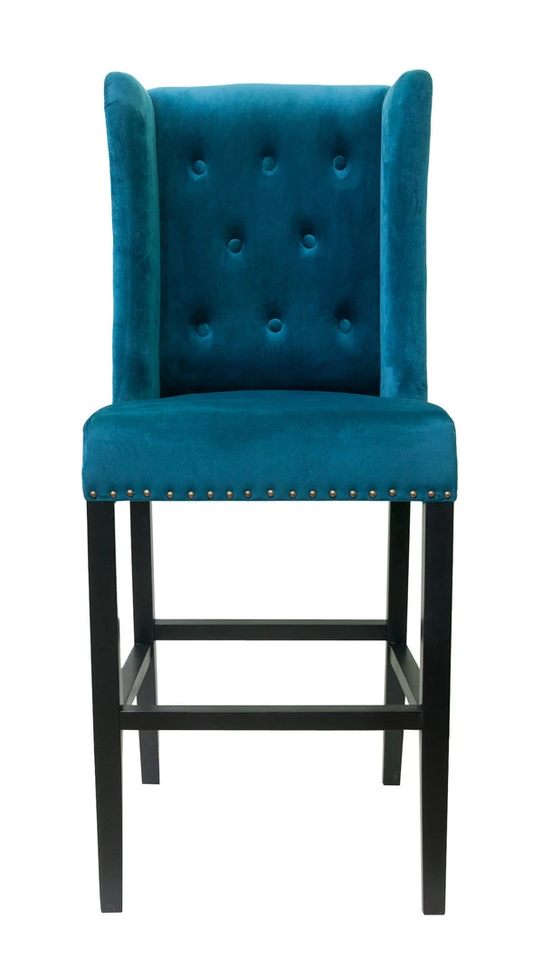 купить Дизайнерский барный стул Skipton Blue Velvet в интернет-магазине в Краснодаре
