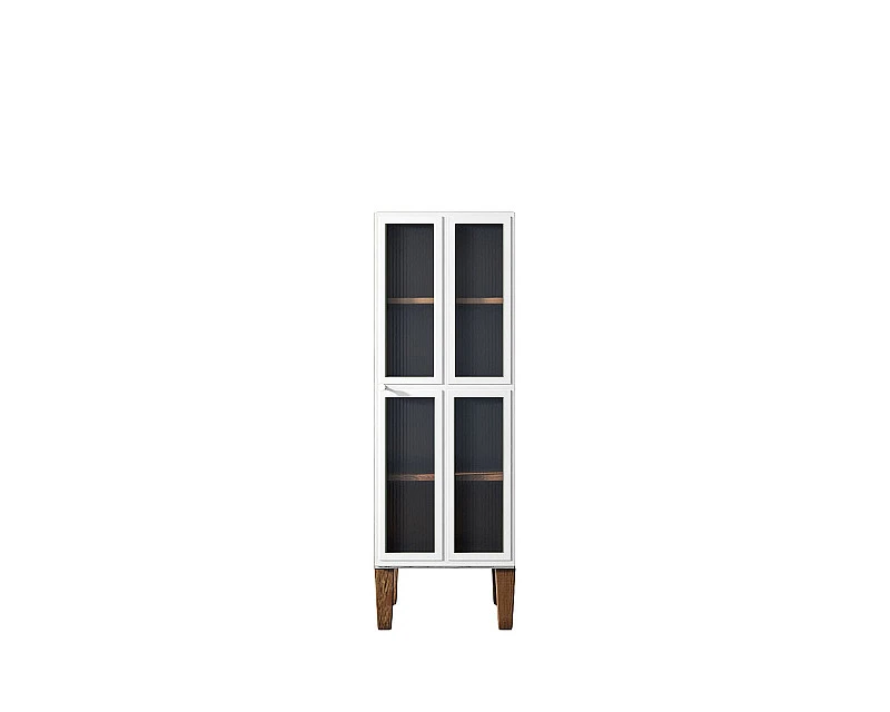 купить Шкаф-витрина "Andersen" с рифлеными стеклами арт AN14WH в Краснодаре