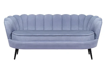 Диван ракушка для гостиниц Pearl Triple Blue на черных ножках в Краснодаре